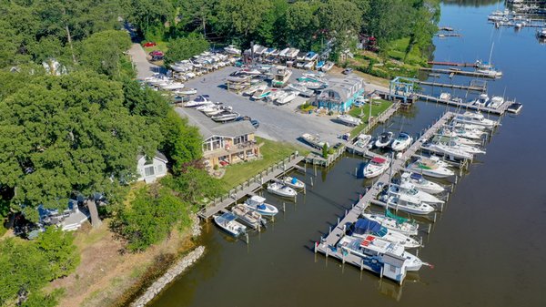 aerial view of Atlantic Marina on the Magothy