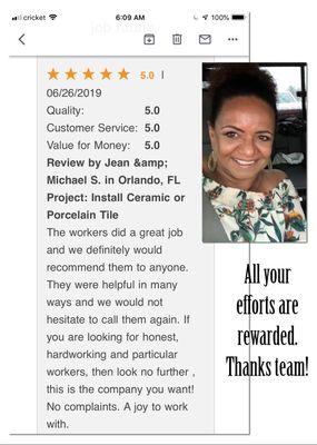 Customer satisfaction is what we strive for.