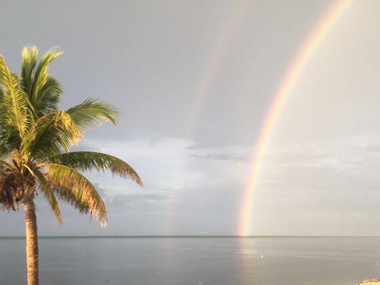 Double rainbow offshore, September 2019