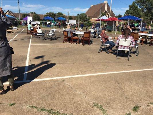 Tennis court when not occupied by festivals