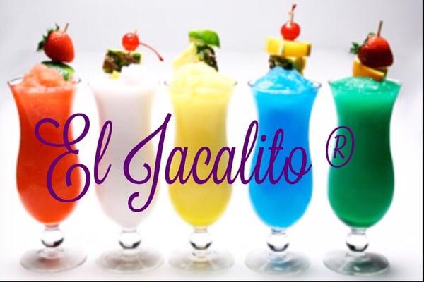 From left to right strawberry margarita, Piña colada, mango margarita, blue Hawaiian, lemon lime margarita