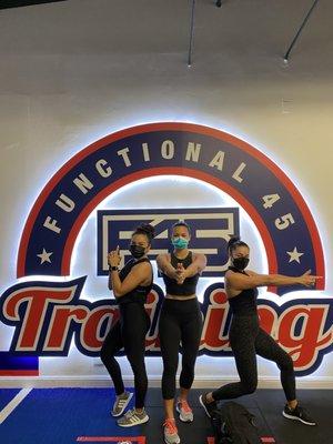 Me on the left posing with a couple of F45's finest!