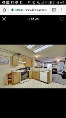 Pre restoration photo of kitchen.