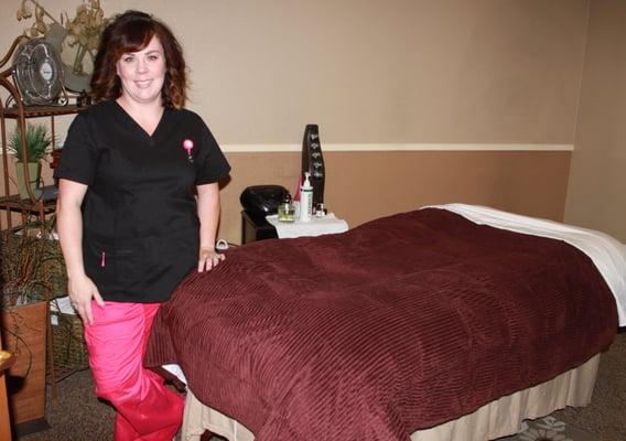 Our massage therapist, Liz, is wonderful at giving you a massage that best meets your needs.