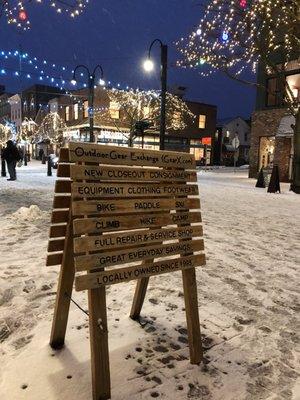 outdoor signage in front of the shop