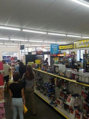 This dollar general is always backed up. Lines could be outside and they'd only have one register open.