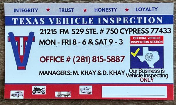 Texas Vehicle Inspection