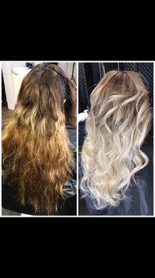 Before and after hair