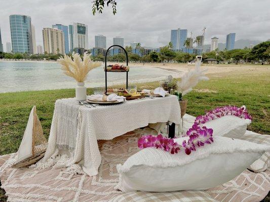 Hawaii picnic set up for 2