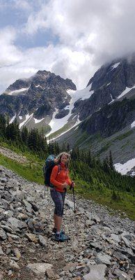 Hiking the North Cascade after a week of treatment. I had a VERY sore back with a big hike on the horizon.