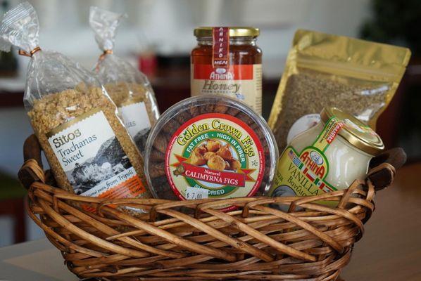 Holiday gift baskets now available.