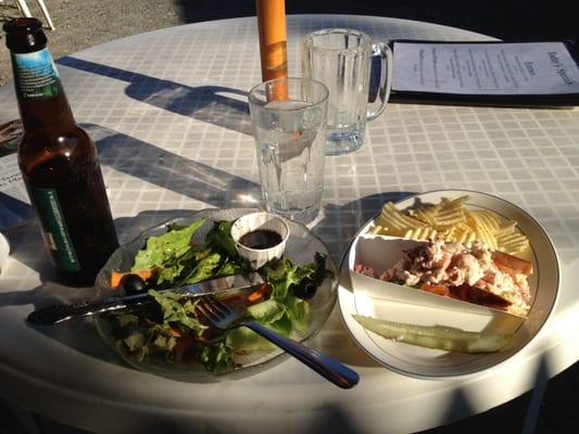 salad and lobster roll