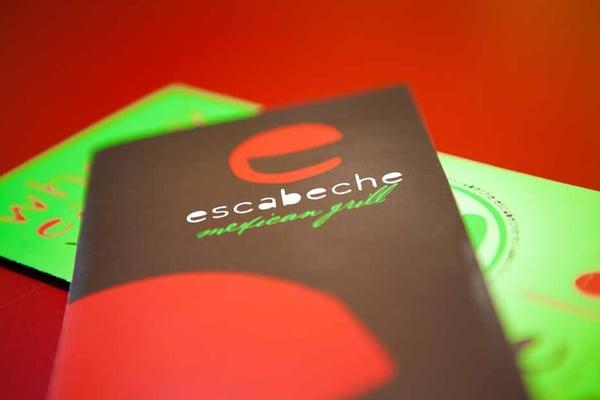 Take-out menus for Escabeche Mexican Grill, design and printing by 360 BrandLift.