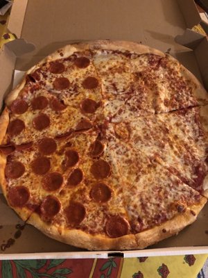 Half pepperoni, half plain!