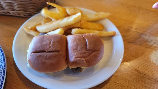 Sliders and fries.