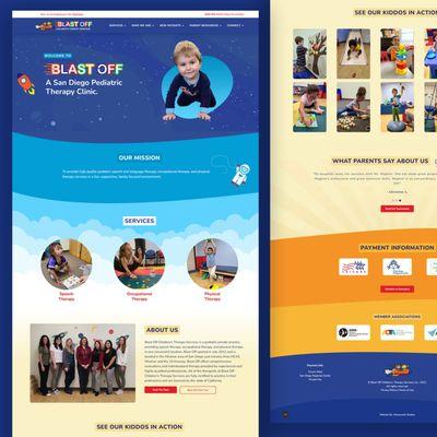 Web Design, development and Hosting for Blastoff Children's Therapy, a pediatric clinic in San Diego