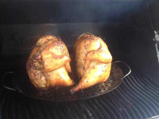 Beer can chicken featured at the Apex Home Health Services company picnic