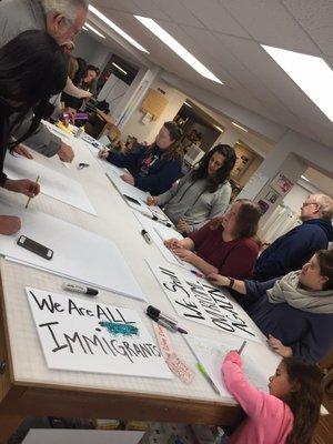 Freedom of speech at its finest make signs not war Sign making party 1/20/2017