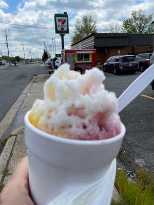 Snow cone with milk