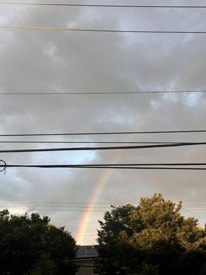 Rainbow seen from their bench