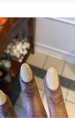 5 out of all 10 nails cracked one by one 3 cracked the next day