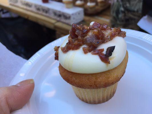 Maple bacon little cup cake, $2