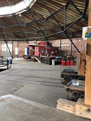 Old caboose being restored.