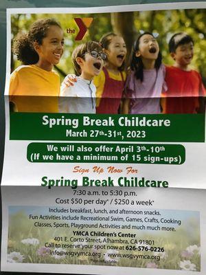 Spring break 2023 childcare