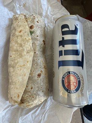 Burrito as big as a tall can