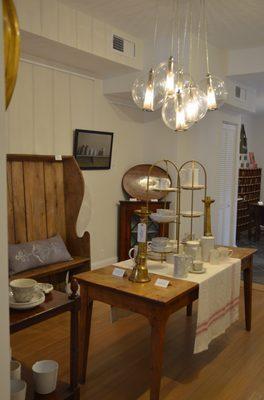 Antiques, tableware, lighting