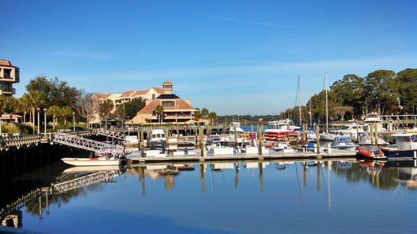 Shelter Cove harbor.  Restaurants, shops, dolphin tours, fishing, kayaking, etc. available here.