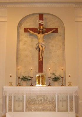 Altar of Saint Francis of Assisi, Italy, in Roy, Oregon.  Small cathedral like church.