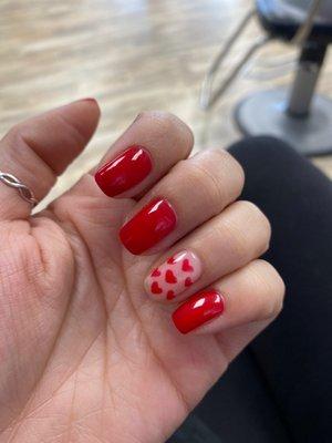 Valentine's Day nails.