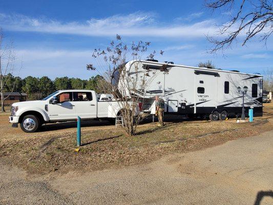 Our spot with 40 foot 5th wheel