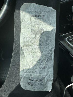 Copy of my receipt