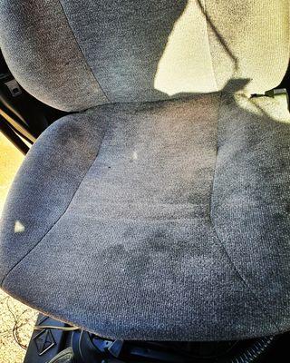 Bring the old back to new. Before steam cleaning the semi truck seat