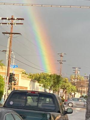 Beautiful rainbow seen just outside the front doors of Solara.