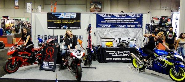 Our ABS Fairings girls on our sponsored riders' bikes