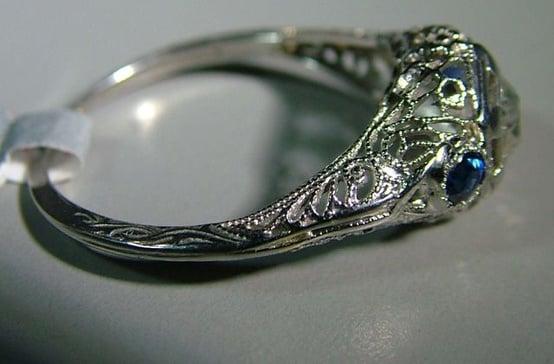 stunning work on this 1920's engagement ring