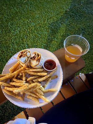 Buffalo wrap and seasonal fallen beer