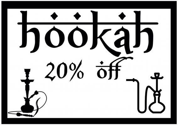 Hookah 20% off