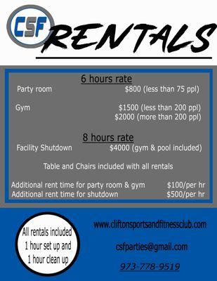 Special Event Rentals Pricing