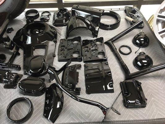 Harley Davidson motorcycle parts in super gloss black, pic#2