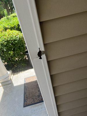 Bullet holes at the front door