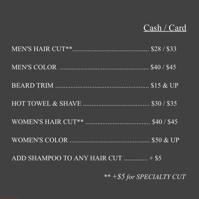 Services & Pricing - Cash discounts offered!