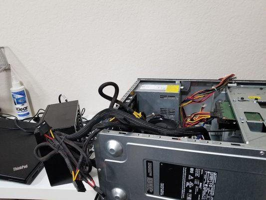 Diagnosing a computer with power supply issues.