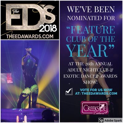 Vote for "Creekside Cabaret" as 2018's Feature Club of the Year at www.TheEdAwards.com !!