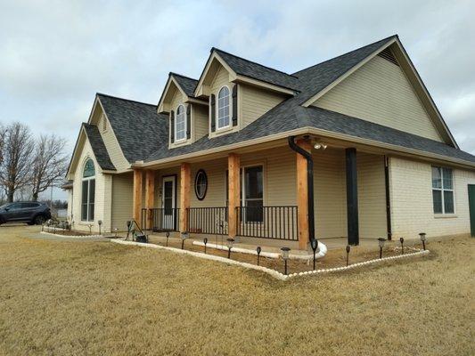 Porch post and railing