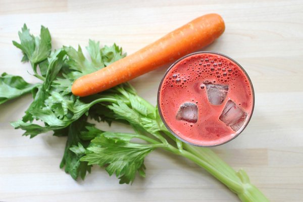 Fresh vegetable juice.