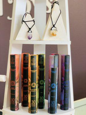 Chakra Incense, Amethyst, and Citrine Necklaces!